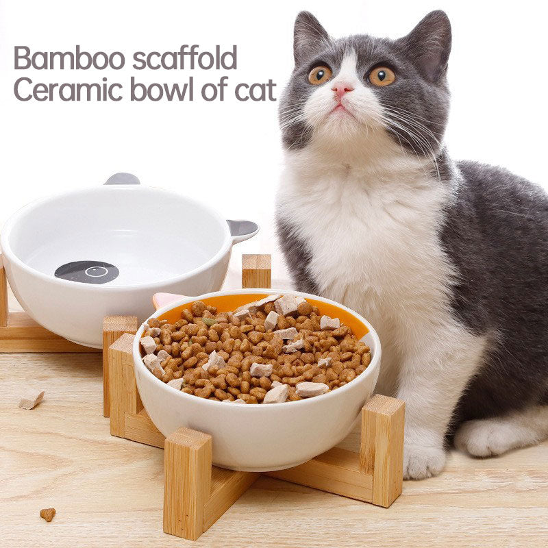 Ciotola in Ceramica per Cani e Gatti con Supporto