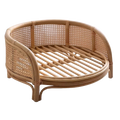 Cuccia per Cani e Gatti in Rattan Naturale Intrecciato – Letto Elegante per Animali Piccoli.
